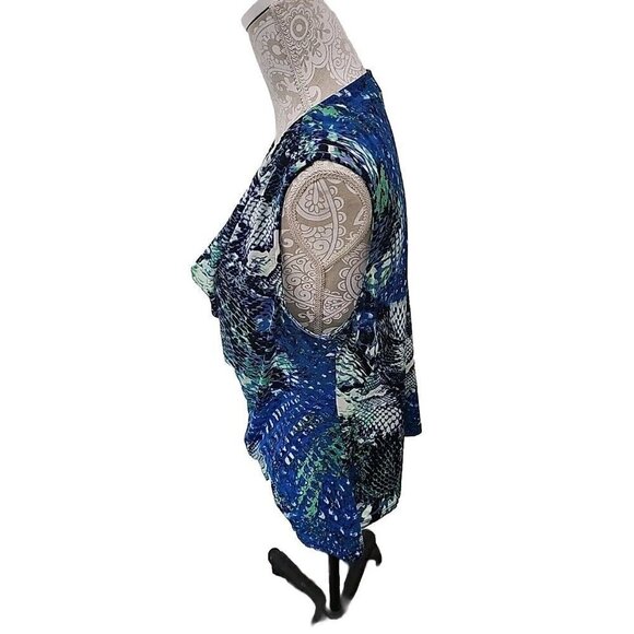 Coco Bianco Snakeskin Drapey Sleeveless Top Women's XL - Picture 6 of 6